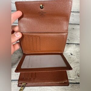 Louis Vuitton Porte Tresor Etui Papier Trifold Wallet Brown Monogram Canvas